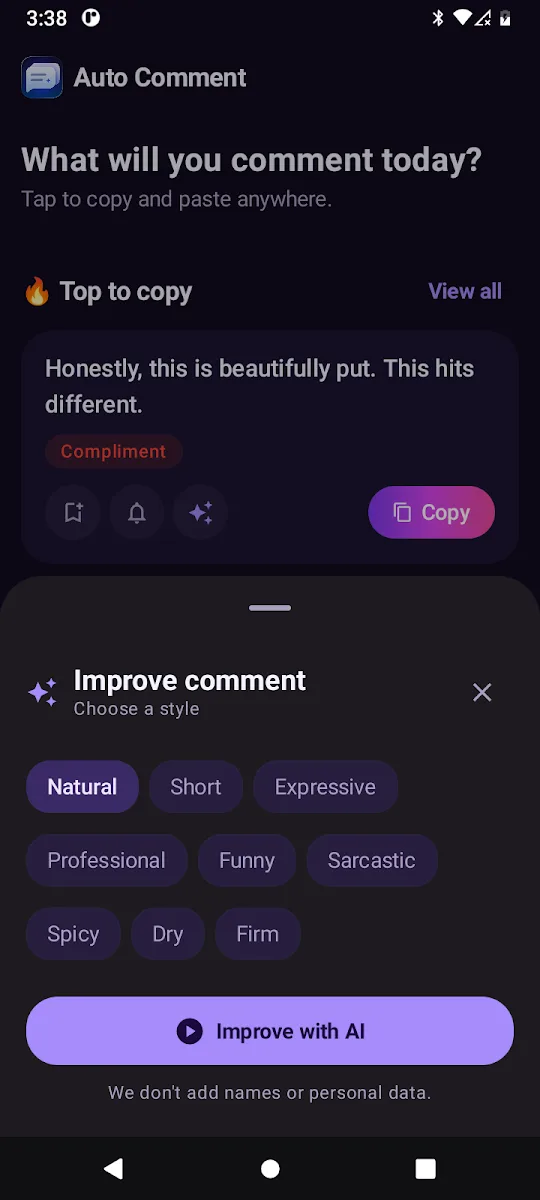 Auto Comment — Screenshots 5